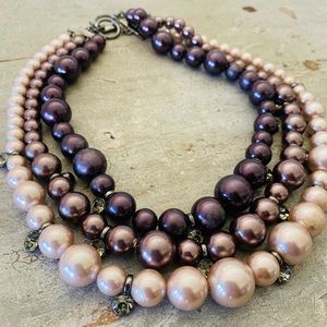 ♥️ Givenchy ♥️ Pearl & Rhinestone Layered Necklace